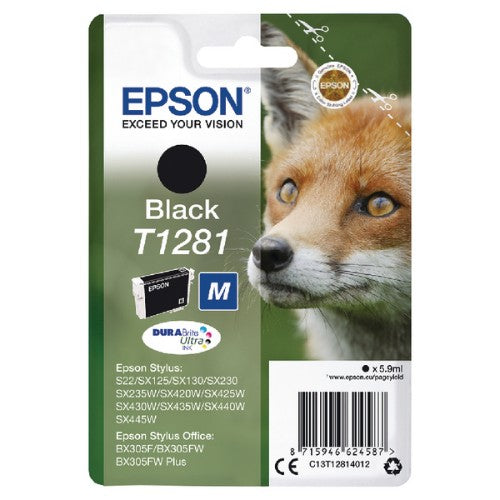 Epson C13T12814012/T1281 Ink cartridge black, 170 pages 5,9ml for Epson Stylus S 22/SX 235 W/SX 420/SX 430 W
