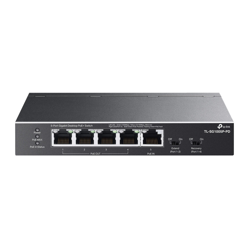 TP-Link TL-SG1005P-PD network switch Gigabit Ethernet (10/100/1000) Power over Ethernet (PoE) Black  - Networking - TP-LINK