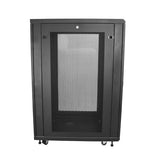 StarTech.com 4-Post 24U Server Rack Cabinet, Lockable 19" Data Rack Cabinet for Computer / AV / IT Equipment, Office / Home Network Rack with Casters & Adjustable Mounting Rails