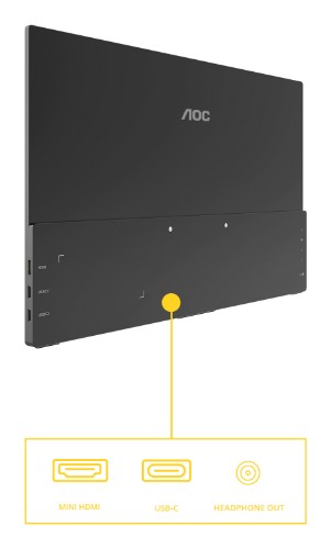 AOC 16T20E2 portable TV/monitor Portable monitor Black 39.6 cm (15.6") LED 1920 x 1080 pixels