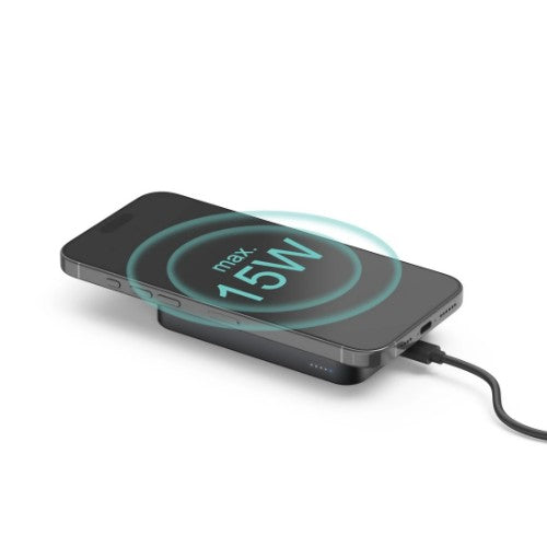Hama Qi2 Wireless Power Pack, 10000 mAh, Magnetic, Inductive Charging, anthracite