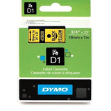 Dymo 45808/S0720880 DirectLabel-etikettes black on yellow 19mm x 7m for Dymo D1 6-19mm/24mm/400 Duo