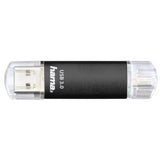 Hama Laeta Twin USB Flash Drive, USB 3.0, 128 GB, 40 MB/s, black