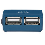 Manhattan USB-A 4-Port Micro Hub, 4x USB-A Ports, Blue, 480 Mbps (USB 2.0), USB powered (no external power supply required), Hi-Speed USB, Three Year Warranty, Equivalent to ST4200MINI2