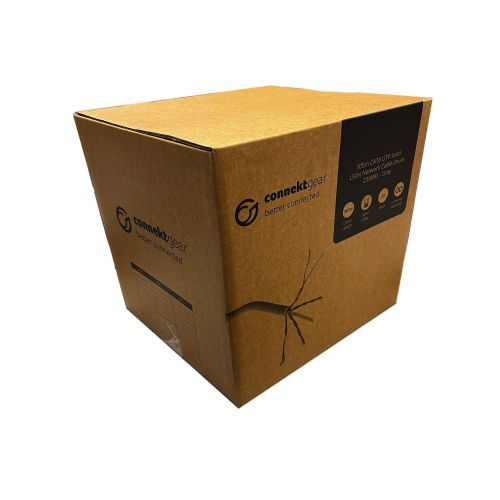 connektgear 305m Solid CAT6 UTP LS0H Network Cable Drum 23-AWG - Grey