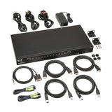 Tripp Lite B024-H4U16 16-Port 4K HDMI/USB KVM Switch - 4K 60 Hz Video/Audio, USB Peripheral Sharing, 1U Rack-Mount