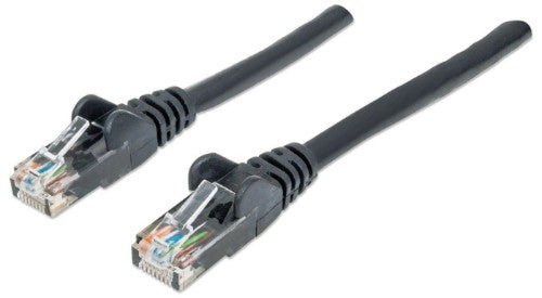 Intellinet Network Patch Cable, Cat6, 1.5m, Black, CCA, U/UTP, PVC, RJ45, Gold Plated Contacts, Snagless, Booted, Lifetime Warranty