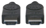 Manhattan HDMI 4K@30Hz Cable with Ethernet, 1m, Suitable for ALL 1080p/HD and majority of 4K uses (check your system 4K specification to be sure), Male to Male, Black, Ultra HD 4k x 2k, Lifetime Warranty, High Speed, Equivalent to HDMM1MHS