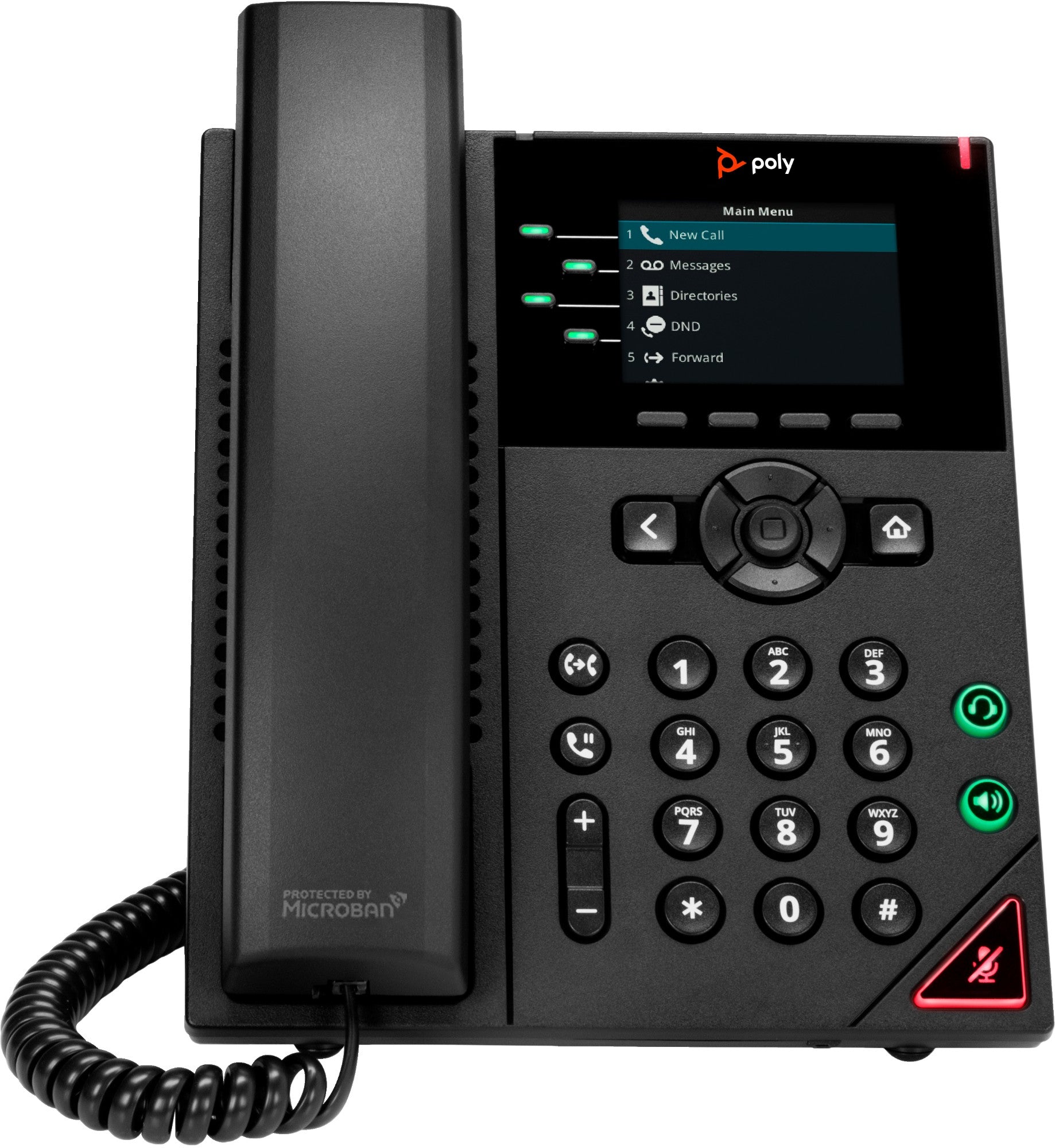VVX 250 4-Line IP Phone and PoE-enabled