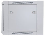 Intellinet 19" Network Cabinet - Wall Mount (Standard), 6U, 450mm Deep, Grey, Flatpack, Max 60kg, Suitable also for use on desk or floor, Usable Depth 260mm, Metal & Glass Door, Back Panel, Removeable Sides, Parts for wall install (eg screws/rawl plugs) n