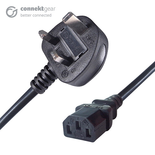 1.8m UK Mains Power Cable UK Plug to C13 Socket