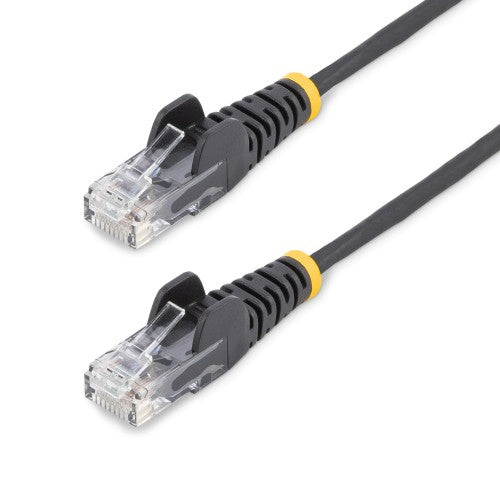 StarTech.com 5m Black Slim CAT6 Ethernet Cable, Snagless, 100W PoE, UTP, LSZH, 28AWG Pure Bare Copper Wire, Slim RJ45 Network Patch Cord w/Strain Reliefs, Individually Tested