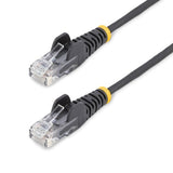 StarTech.com 5m Black Slim CAT6 Ethernet Cable, Snagless, 100W PoE, UTP, LSZH, 28AWG Pure Bare Copper Wire, Slim RJ45 Network Patch Cord w/Strain Reliefs, Individually Tested