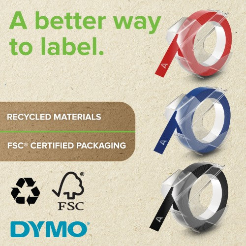 Dymo S0847730 Embossing tape 3D black 9mmx3m Pack=3 for Dymo 3D 9mm