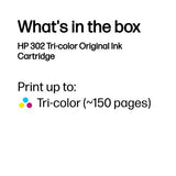 HP F6U65AE/302 Printhead cartridge color, 150 pages ISO/IEC 24711 4ml for HP DeskJet 1110/2130/OfficeJet 5200