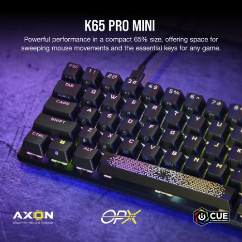 Corsair K65 PRO MINI RGB keyboard Gaming USB QWERTY UK English Black
