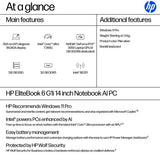 HP EliteBook 6 G1i AI Intel Core Ultra 7 265U Laptop 35.6 cm (14") WUXGA 32 GB DDR5-SDRAM 512 GB SSD Wi-Fi 7 (802.11be) Windows 11 Pro AI PC Silver