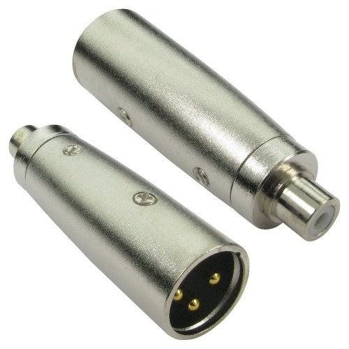 Cables Direct 3XLR-MFRCA cable gender changer RCA XLR Metallic