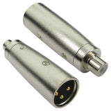 Cables Direct 3XLR-MFRCA cable gender changer RCA XLR Metallic