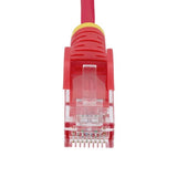 StarTech.com 50cm Red Slim CAT6 Ethernet Cable, Snagless, 100W PoE, UTP, LSZH, 28AWG Pure Bare Copper Wire, Slim RJ45 Network Patch Cord w/Strain Reliefs, Fluke Tested