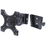 Manhattan Wall Mount for TV & Monitors (Tilt and Swivel 2 pivots), For screens 13" to 27", VESA compatability: 75x75mm and 100x100mm - check the dimensions of the four mounting holes on back of screen to ensure it fits, Max 12kg, Black, Bracket