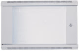 Intellinet 19" Network Cabinet - Wall Mount (Standard), 6U, 450mm Deep, Grey, Flatpack, Max 60kg, Suitable also for use on desk or floor, Usable Depth 260mm, Metal & Glass Door, Back Panel, Removeable Sides, Parts for wall install (eg screws/rawl plugs) n