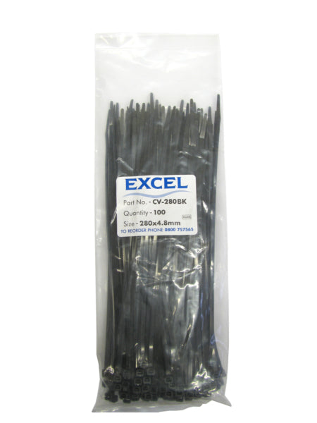 Cables Direct CT-280B cable tie Nylon Black  - Electrical Supplies - Cables Direct