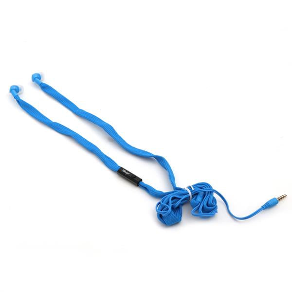 Freestyle Shoelace Earphones with in-line Microphone, Extra Bass System, Noise Isolating, Smartphone Remote Control, Tangle Free Cable (125cm), Blue, Standard 3.5mm Jack connection, Blister  - AV & Photo - Freestyle