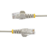 StarTech.com 10m Gray Slim CAT6 Ethernet Cable, Snagless, 100W PoE, UTP, LSZH, 28AWG Pure Bare Copper Wire, Slim RJ45 Network Patch Cord w/Strain Reliefs, Individually Tested