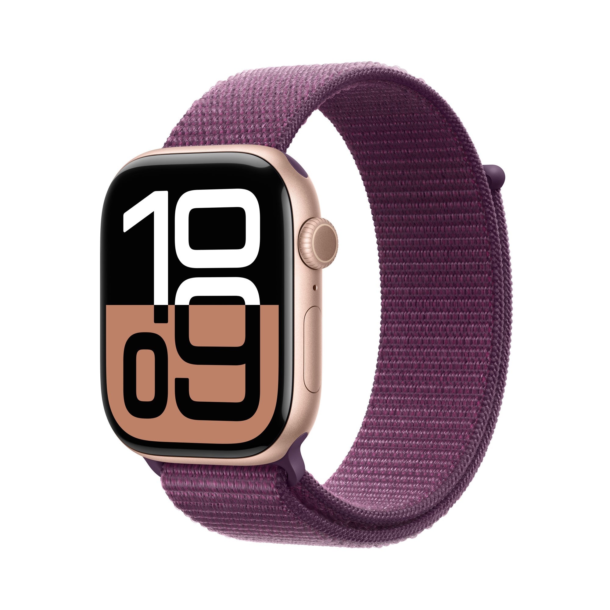 Watch Series 10 GPS 46mm Rose Gold Aluminium Case with Plum Sport Loop