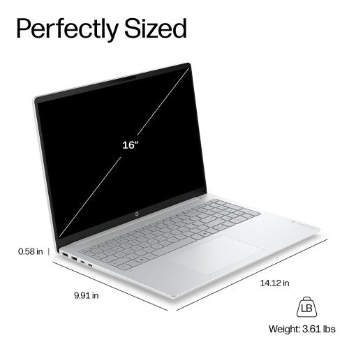 HP OmniBook 3 Laptop Next Gen AI 16-bz0013nax Copilot+ PC Snapdragon 40.6 cm (16") 2K 16 GB LPDDR5x-SDRAM 256 GB SSD Wi-Fi 6E (802.11ax) Windows 11 Home Silver
