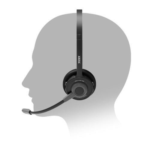 Port Designs PORT Connect 912004 headphones/headset Wired & Wireless Head-band Calls/Music USB Type-C Bluetooth Black
