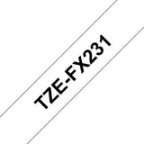 Brother TZE-FX231 DirectLabel black on white Laminat 12mm x 8m for Brother P-Touch TZ 3.5-18mm/6-12mm/6-18mm/6-24mm/6-36mm