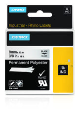 Dymo 18508/S0718160 Ribbon Polyester permanent black on Transparent 9mm x 5,5m for Dymo Rhino 6-12mm/19mm/24mm