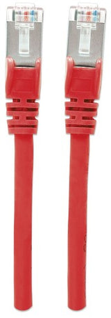 Intellinet Network Patch Cable, Cat6, 0.5m, Red, Copper, S/FTP, LSOH / LSZH, PVC, RJ45, Gold Plated Contacts, Snagless, Booted, Lifetime Warranty