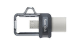 SanDisk Ultra Dual m3.0 USB flash drive 256 GB USB Type-A / Micro-USB 3.2 Gen 1 (3.1 Gen 1) Black, Silver, Transparent