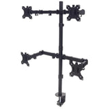 Manhattan Quad Desk Mount for TV & Monitors, For screens 10" to 27", Stand or Clamp Assembly, VESA compatibility: 75x75 and 100x100mm - check the dimensions of the four mounting holes on back of screen to ensure it fits, Max 8kg (each), Black, Bracket