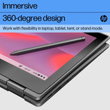HP Fortis Flip G1i Chromebook Intel® N N150 29.5 cm (11.6") Touchscreen HD 4 GB LPDDR5-SDRAM 32 GB eMMC Wi-Fi 6E (802.11ax) ChromeOS Black