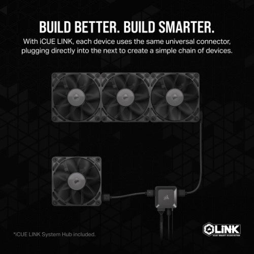 Corsair iCUE LINK RX140 Computer case Fan 14 cm Black 2 pc(s)