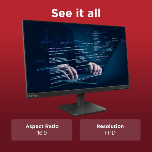 Lenovo 68C2KAC1UK computer monitor 60.5 cm (23.8") 1920 x 1080 pixels Full HD LCD Black
