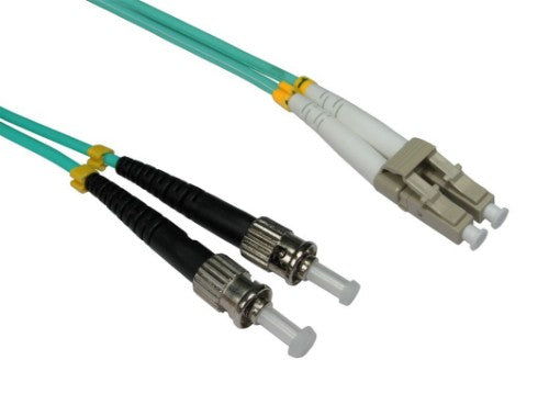 Cables Direct FB3M-LCST-020 fibre optic cable 2 m LC ST OM3 Aqua colour, Blue