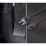 Manhattan Mains Power Cord/Cable, Euro 2-pin plug (CEE 7/4 Schuko) to C13 Female (kettle lead), 3m, 10A, Black, Lifetime Warranty