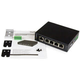 StarTech.com 5 Port Unmanaged Industrial Gigabit Ethernet Switch - DIN Rail / Wall-Mountable