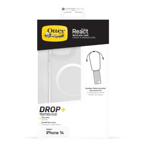 OtterBox React Necklace Magsafe Series for Apple iPhone 16e/14, transparent