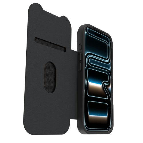 OtterBox React Folio MagSafe Series for Apple iPhone 17 Pro, Black Crystal, transparent/black