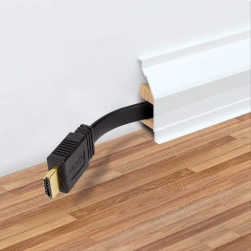 Manhattan HDMI 4K@60Hz Cable with Ethernet - Flat, 3m, Male to Male, Black, Ultra HD 4k x 2k, Fully Shielded, Gold Plated Contacts, Lifetime Warranty, Premium High Speed