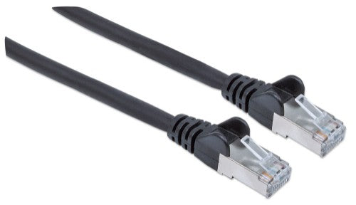 Intellinet Network Patch Cable, Cat6, 1m, Black, Copper, S/FTP, LSOH / LSZH, PVC, RJ45, Gold Plated Contacts, Snagless, Booted, Lifetime Warranty