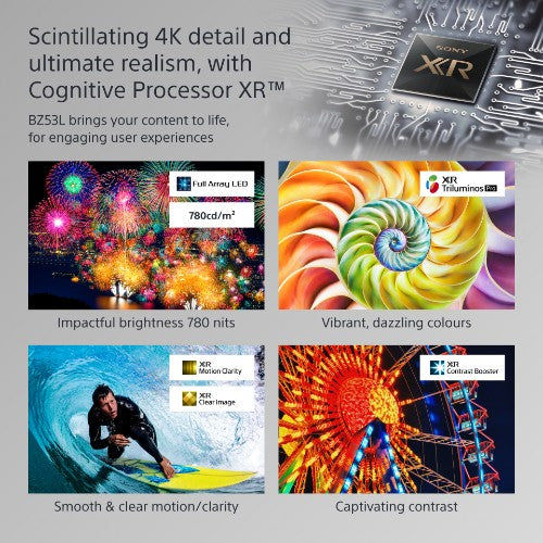 Sony BRAVIA FW-98BZ53L 4K HDR Full Array LED Professional display,780 cd/m2, Deep Black Non-Glare 47% Haze, 24/7 & 5 years PrimeSupport