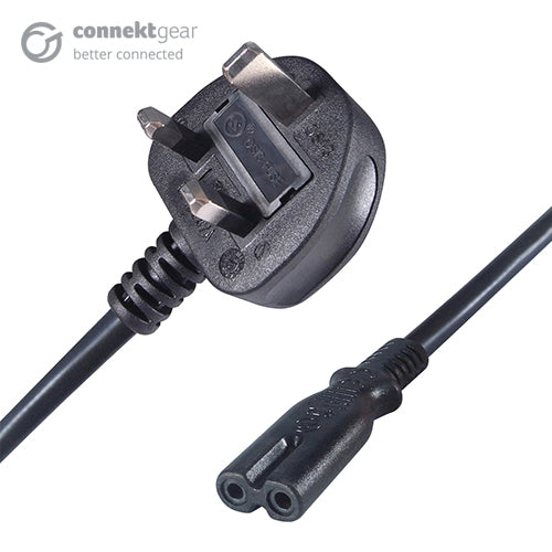 connektgear 2m UK Mains Power Cable UK Plug to C7 (Figure 8) Socket  - Computer Cables - connektgear