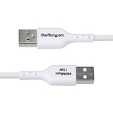 StarTech.com 6.6ft (2m) USB-A to USB-C Charging Cable, Charge & Sync, 3A, USB 2.0, TPE Jacket - White USB Charging Cord